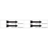 Arrow Pipe Marker, Self-Adhesive, 1-1/8" H x 7" W, Black on White Helyx Safety & Industrial Supplies