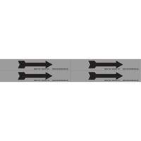 Arrow Pipe Marker, Self-Adhesive, 1-1/8" H x 7" W, Black on Aluminum Helyx Safety & Industrial Supplies