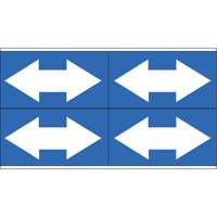 Dual Direction Arrow Pipe Markers, Self-Adhesive, 1-1/8" H x 7" W, White on Blue Helyx Safety & Industrial Supplies