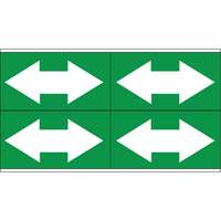 Dual Direction Arrow Pipe Markers, Self-Adhesive, 1-1/8" H x 7" W, White on Green Helyx Safety & Industrial Supplies