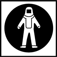 Right to Know Pictogram Labels - Full Protection Suit, Vinyl, Sheet, 5/8" L x 3/4" W Helyx Safety & Industrial Supplies