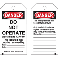 &eacute;tiquettes de verrouillage, Plastique, 3" la x 5-1/2" h, Anglais Helyx Safety & Industrial Supplies