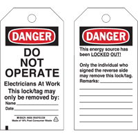 &eacute;tiquettes de verrouillage, Plastique, 3" la x 5-3/4" h, Anglais Helyx Safety & Industrial Supplies