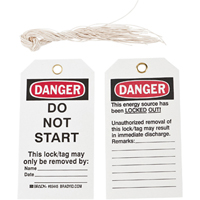 &eacute;tiquettes de verrouillage, Plastique, 3" la x 5-3/4" h, Anglais Helyx Safety & Industrial Supplies