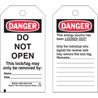 &eacute;tiquettes de verrouillage, Plastique, 3" la x 5-1/2" h, Anglais Helyx Safety & Industrial Supplies