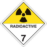Plaque-&eacute;tiquette TMD mati&egrave;res radioactives, Vinyle adh&eacute;sif Helyx Safety & Industrial Supplies