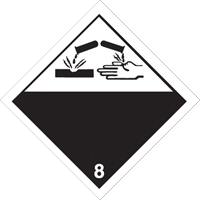 Plaque-&eacute;tiquette TMD mati&egrave;res corrisives, Vinyle adh&eacute;sif Helyx Safety & Industrial Supplies