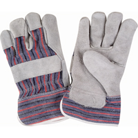 Gants d'ajusteur rugueux, Grand, Paume en Cuir de vache refendu, Doublure en Coton Helyx Safety & Industrial Supplies