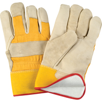 Gant pour ajusteur doubl&eacute;s pour l'hiver r&eacute;sistant &agrave; l'abrasion, Grand, Paume en Cuir fleur de vache, Doublure en Molleton de mousse Helyx Safety & Industrial Supplies