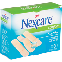 Nexcare Comfort Strips, Rectangular/Square, 3", Fabric, Sterile Helyx Safety & Industrial Supplies