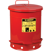Contenants pour d&eacute;chets huileux, Homologu&eacute; FM/List&eacute; UL, 14 gal. US, Rouge Helyx Safety & Industrial Supplies