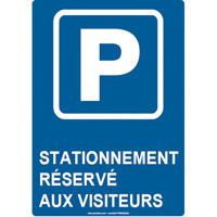 Reserved Parking Sign, 14" x 10", Aluminum, French with Pictogram Helyx Safety & Industrial Supplies