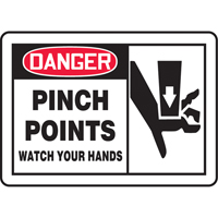 "Pinch Points" Sign, 7" x 10", Plastic, English with Pictogram Helyx Safety & Industrial Supplies