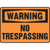 "No Trespassing" Sign, 7" x 10", Vinyl, English Helyx Safety & Industrial Supplies