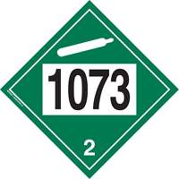 Plaque-&eacute;tiquette TMD 1073 pour gaz ininflammable oxyg&egrave;ne liqu&eacute;fi&eacute;, Plastique Helyx Safety & Industrial Supplies