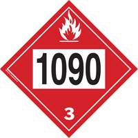 Plaque-&eacute;tiquette TMD 1090 pour liquide inflammable ac&eacute;tone, Plastique Helyx Safety & Industrial Supplies
