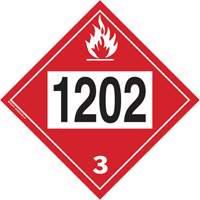 Plaque-&eacute;tiquette TMD 1202 pour liquide inflammable huile combustible, Plastique Helyx Safety & Industrial Supplies