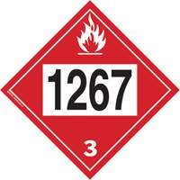 Plaque-&eacute;tiquette TMD 1267 pour liquide inflammable p&eacute;trole brut, Vinyle adh&eacute;sif Helyx Safety & Industrial Supplies