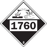 Plaque-&eacute;tiquette TMD 1760 pour mat&eacute;riaux corrosifs phosphate d'aluminium, Plastique Helyx Safety & Industrial Supplies