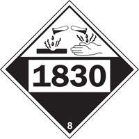 Plaque-&eacute;tiquette TMD 1830 pour mat&eacute;riaux corrosifs acide sulfurique, Plastique Helyx Safety & Industrial Supplies