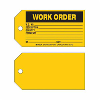 &eacute;tiquette Work Order, Papier, 5-3/4" la x 3" h, Anglais Helyx Safety & Industrial Supplies