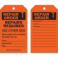 &eacute;tiquette pour les r&eacute;parations de s&eacute;curit&eacute;, Polyester, 4" la x 7" h, Anglais Helyx Safety & Industrial Supplies