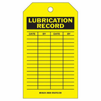 &eacute;tiquettes registres de lubrifications, Polyester, 4" la x 7" h, Anglais Helyx Safety & Industrial Supplies
