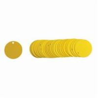 &eacute;tiquettes rondes vierges pour vannes, Aluminium, 1,5" dia. Helyx Safety & Industrial Supplies