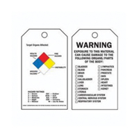 Right-To-Know Tags, Polyester, 3" W x 5-3/4" H, English Helyx Safety & Industrial Supplies