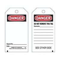 Accident Prevention Tags, Polyester, 3" W x 5-3/4" H, English Helyx Safety & Industrial Supplies
