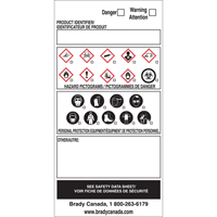 &eacute;tiquettes SIMDUT fabriqu&eacute;es sur place, Vinyle, Feuille, 6" lo x 3" la Helyx Safety & Industrial Supplies