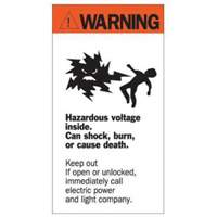 "Warning Hazardous Voltage" Sign, 8" x 4-1/2", Acrylic, English with Pictogram Helyx Safety & Industrial Supplies