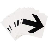 &eacute;tiquettes de lettres et chiffres gothiques individuels Quick-Align, Symbole de fl&egrave;che, 4" h, Noir Helyx Safety & Industrial Supplies