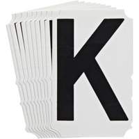 &eacute;tiquettes de lettres et chiffres gothiques individuels Quick-Align, K, 4" h, Noir Helyx Safety & Industrial Supplies