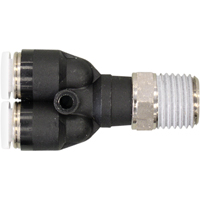 Raccord m&acirc;le en Y filet&eacute; Topfit, 1/4" dia., Polym&egrave;re Helyx Safety & Industrial Supplies