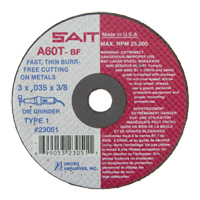 Cut-Off Wheel (A36T), 3" x 0.035", 3/8" Arbor, Type 1, Aluminum Oxide, 25000 RPM Helyx Safety & Industrial Supplies