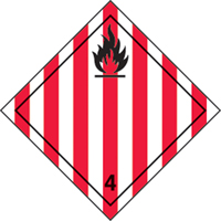 &eacute;tiquettes d'exp&eacute;dition TMD, Classe 4,1, Solides inflammables, Papier Helyx Safety & Industrial Supplies