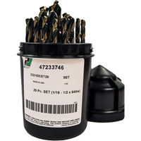 Heavy-Duty Drill Bit Set , 29 Pieces, High Speed Steel Helyx Safety & Industrial Supplies
