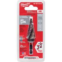 #4 Shockwave Impact Duty Step Drill Bit, 3/16" - 7/8" , 1/16" Increments, Titanium Helyx Safety & Industrial Supplies