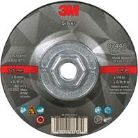 Quick Change Silver Depressed Centre Grinding Wheel 87446, 5" x 1/4", 5/8"-11 Arbor, Type 27, Ceramic Helyx Safety & Industrial Supplies