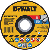 Metal Cut-Off Wheel, 4-1/2" x 0.045", 7/8" Arbor, Aluminum Oxide, Type 1 Helyx Safety & Industrial Supplies