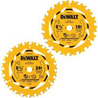 Circular Saw Blade Combo Pack, 6-1/2", 18/24 Teeth, Wood Use Helyx Safety & Industrial Supplies
