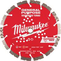 Diamond Max Segmented Turbo Saw Blade, 9", Metal/Stone/Concrete/Ductile Iron/Cement/Non-Ferrous/Brick/Fibre Cement/Tile/Asphalt Use Helyx Safety & Industrial Supplies