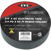 IET-3460 Ruban isolant, Ruban &eacute;lectrique, Rubans isolant, 19 mm (3/4") x 18,28 m (60'), Noir Helyx Safety & Industrial Supplies
