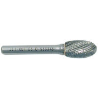 Oval Burr, 1/4" Dia., 1/4" Shank, 3/8" Depth of Cut Helyx Safety & Industrial Supplies