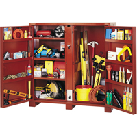 Armoire &agrave; tablettes Jobsite, Acier, 47,5 pi³, Rouge Helyx Safety & Industrial Supplies