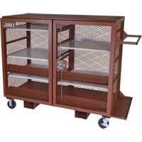 Armoire mobile en treillis, Acier, 49 pi³, Rouge Helyx Safety & Industrial Supplies