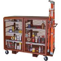 Armoire mobile en treillis, Acier, 49 pi³, Rouge Helyx Safety & Industrial Supplies