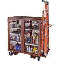 Armoire mobile en treillis, Acier, 37 pi³, Rouge Helyx Safety & Industrial Supplies