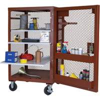 Armoire mobile en treillis, Acier, 22 pi³, Rouge Helyx Safety & Industrial Supplies